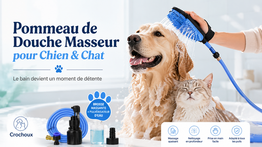 Pommeau de Douche Masseur pour Chien & Chat | Bain Facile & Sans Stress