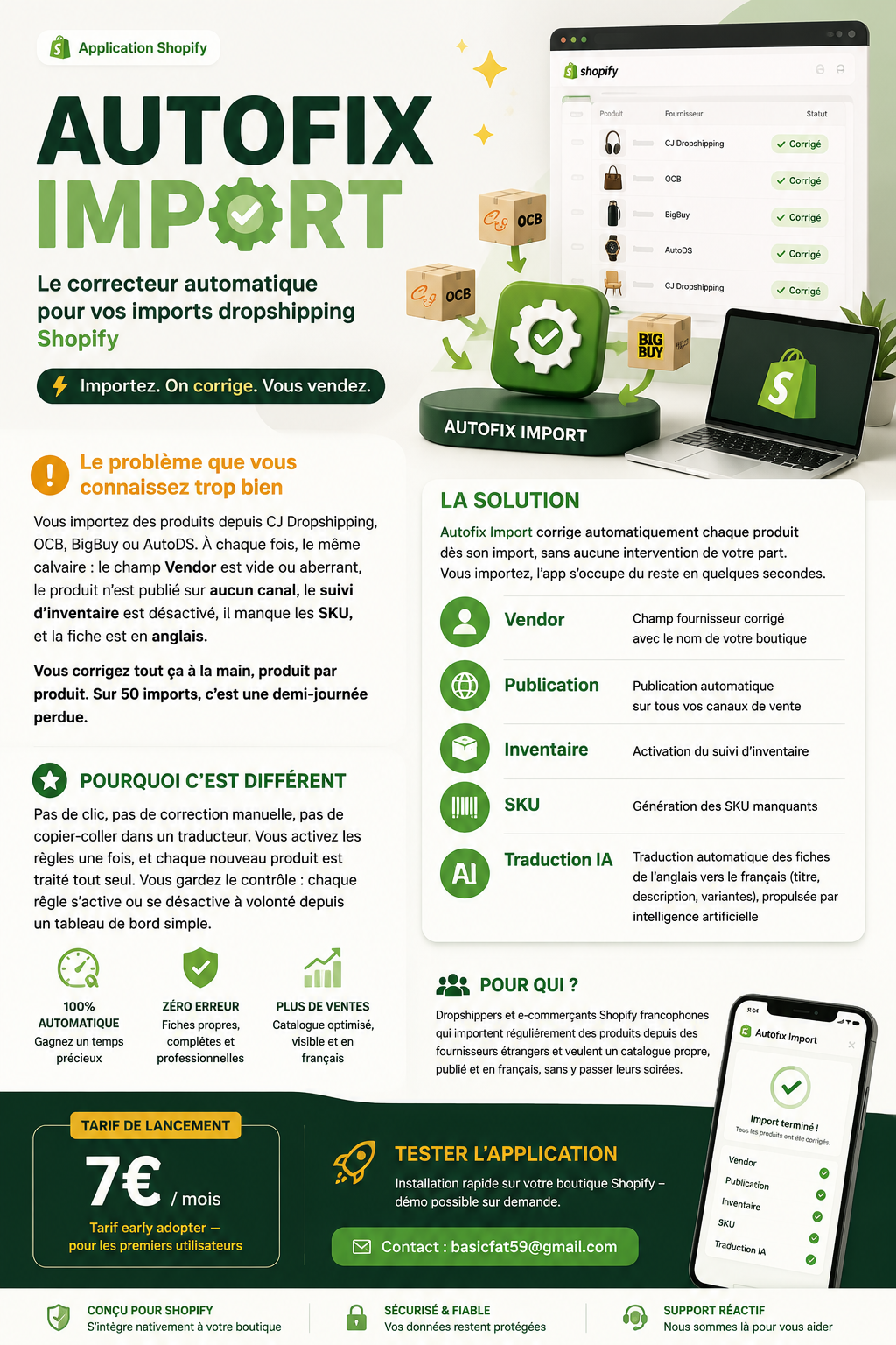 Autofix Import : l’application Shopify qui corrige automatiquement vos imports dropshipping