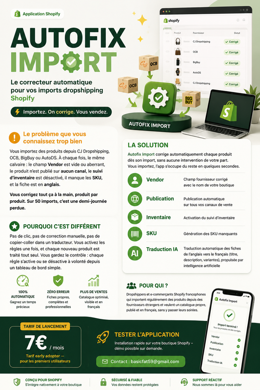 Autofix Import : l’application Shopify qui corrige automatiquement vos imports dropshipping