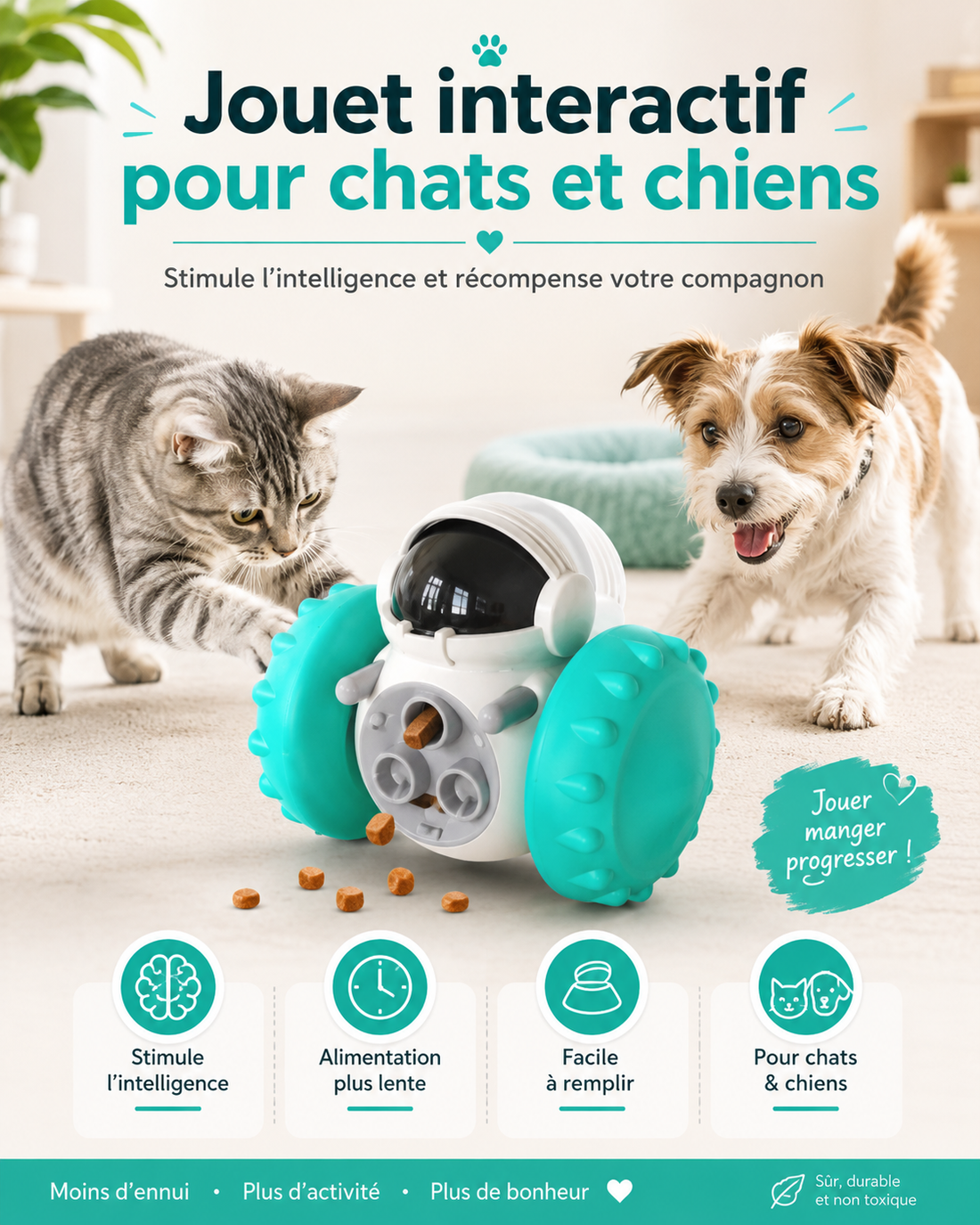 Jouet Interactif pour Chats et Chiens : Stimulez l'Intelligence de Votre Compagnon