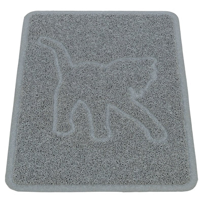 Tapis de litière Trixie silhouette chat PVC gris clair - vue d'ensemble